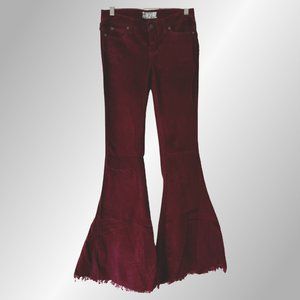 NEW Free People Corduroy Flared Bell Bottoms Freyed Hemline